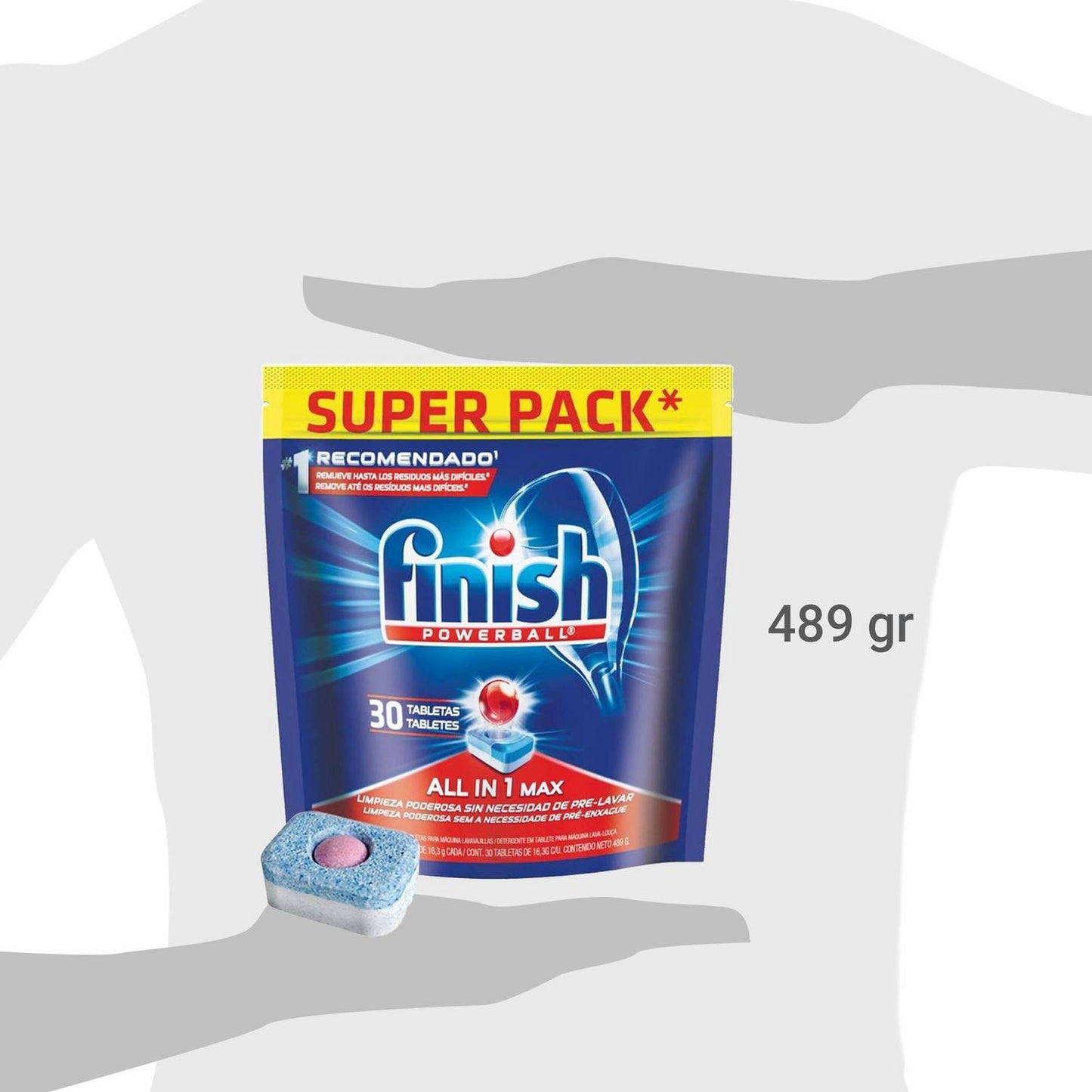 Finish Powerball Detergente Para Lavavajillas Doypack de 30 Tabletas