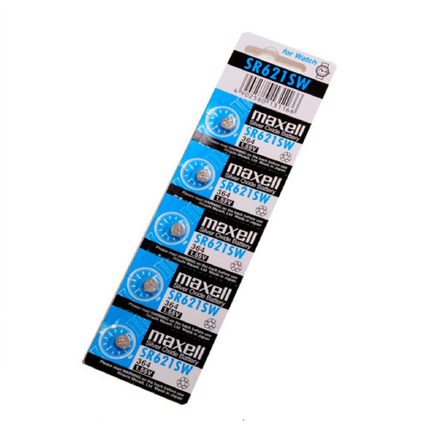 Pila Maxell SR621SW 364 1.55V Tipo Botón Japonesa Pack 5 Unidades
