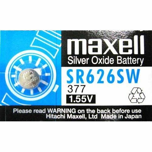 Pila Maxell SR626SW 377 1.55V Tipo Botón Pack De 5 Unidades