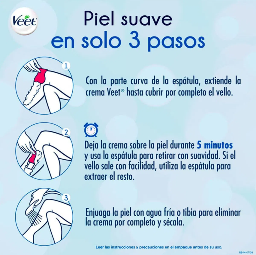 Veet Crema Depilatoria Silky Fresh Para Piel Normal 100 ml. Incluye Espátula