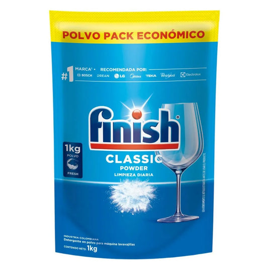 Finish Classic Powder Detergente En Polvo Para Lavavajillas Bolsa 1 kg.