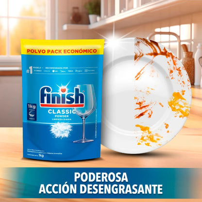 Finish Pack Económico Detergente Bolsa 1 kg. + Abrillantador 400 ml. + Sal Antisarro1 kg.