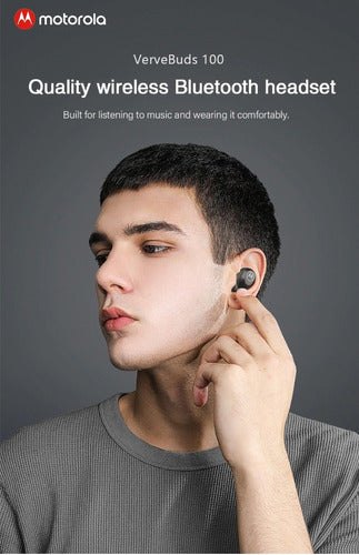 Motorola Moto Buds 100 - Auriculares Bluetooth inalámbricos con micrófono,  ligeros, resistentes al agua IPX5, control táctil, ajuste cómodo y sonido