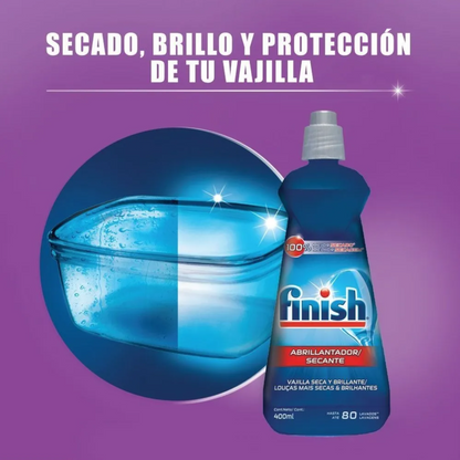 Finish Abrillantador Secante Enjuague Para Lavavajillas Botella 400 ml.