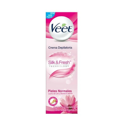 Veet Crema Depilatoria Silky Fresh Para Piel Normal 100 ml. Incluye Espátula