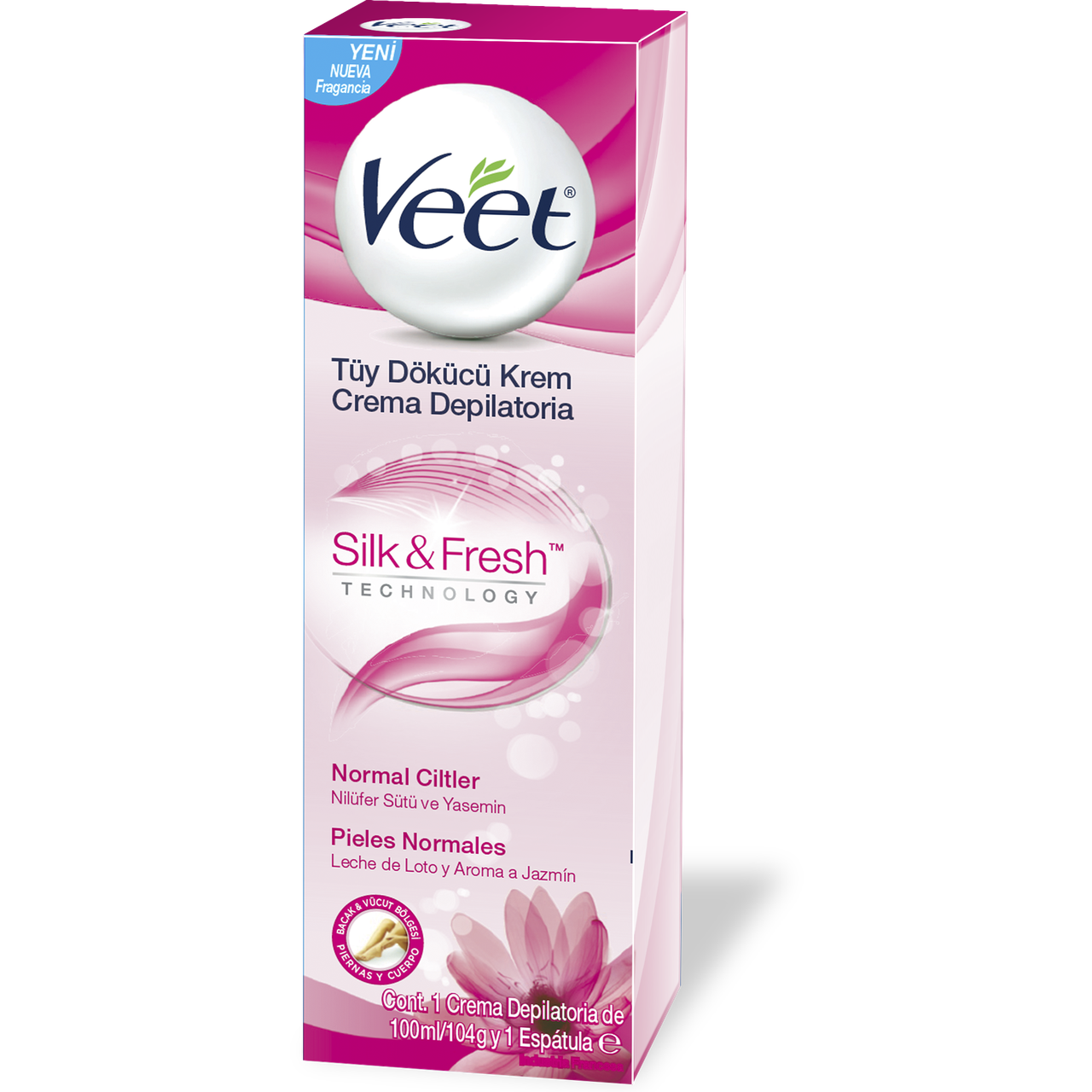 Veet Crema Depilatoria Silky Fresh Para Piel Normal 100 ml. Incluye Espátula