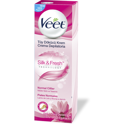 Veet Crema Depilatoria Silky Fresh Para Piel Normal 100 ml. Incluye Espátula